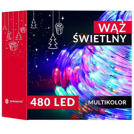 Wąż świetlny 480 Led multikolor 21,5 m z programatorem IP44