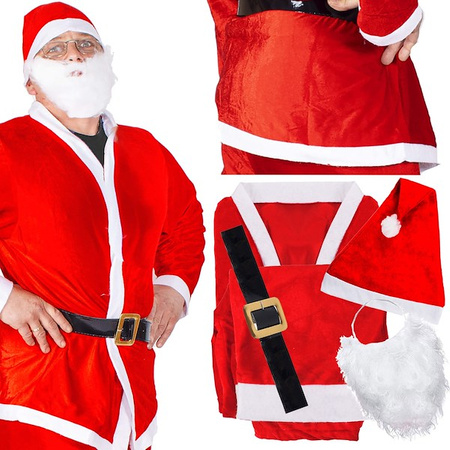 Strój Świętego Mikołaja zestaw 5 elementów przebranie