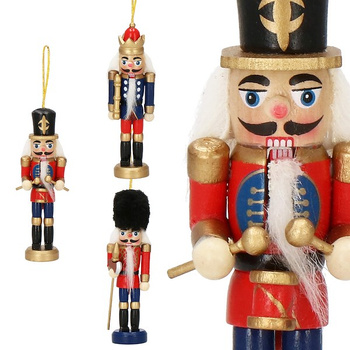 Zawieszka choinkowa 3 szt. dziadek do orzechów 13 cm świąteczna ozdoba multikolor