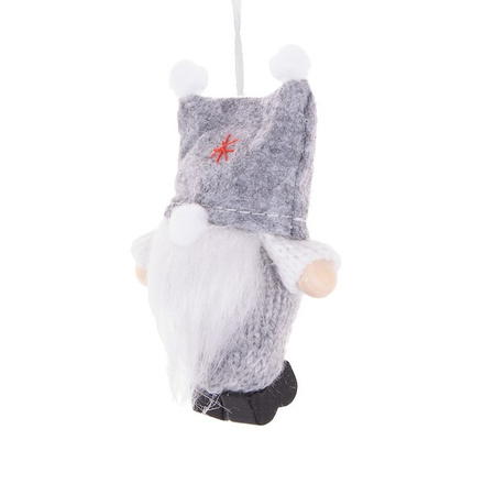Krasnal 8cm ozdoba świąteczna, skrzat świąteczny, gnom szary