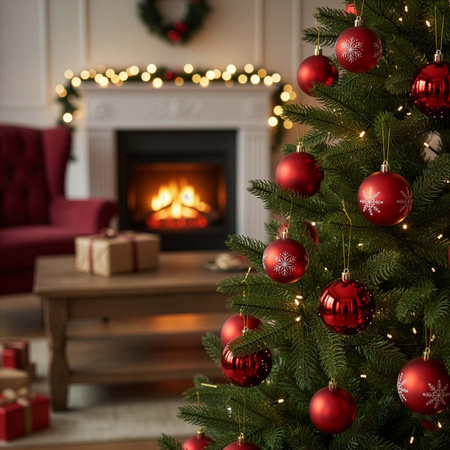 Bombki choinkowe 36 szt. zestaw ozdoby świąteczne nietłukące dekoracje czerwone