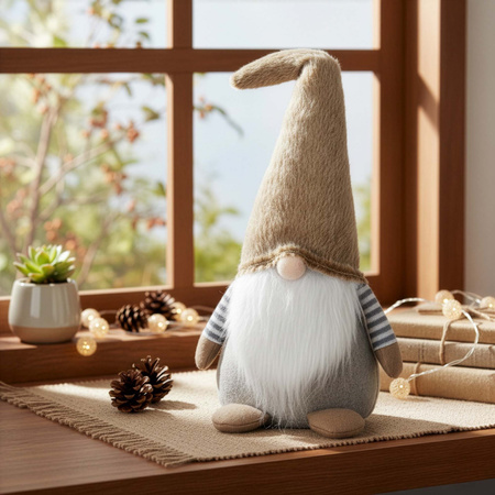 Skrzat świąteczny 52 cm figurka krasnal stojący gnom ozdoba bożonarodzeniowa