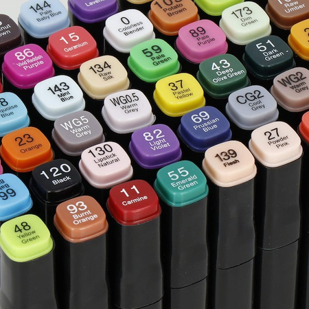 Markery alkoholowe 60 szt. dwustronne pisaki flamastry