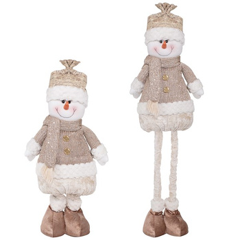 Bałwanek 50-75cm ozdoba świąteczna, krasnal świąteczny na teleskopowych nóżkach brązowy