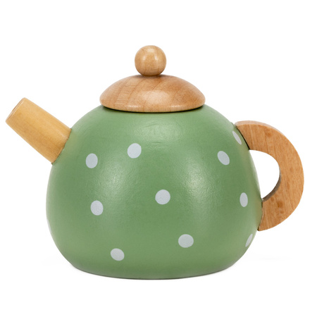 Zestaw śniadaniowy z drewna dla dzieci 14 el. zabawka, kuchenne akcesoria do herbaty