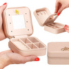 Kufer, szkatułka na biżuterię ekoskóra 10x10x5 cm różowy organizer z przegródkami