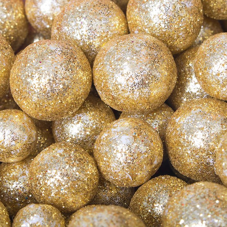 Kulki styropianowe 20g brokatowe do dekoracji stroików choinek złoty