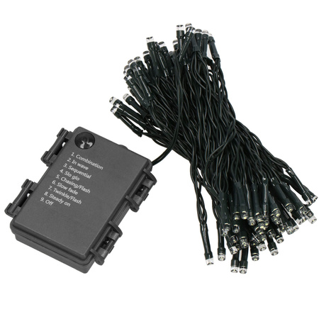 Lampki choinkowe 50 Led na baterie ciepły biały z programatorem