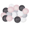 Cotton balls 20 led lampki dekoracyjne, girlanda na prąd grafitowo-białe