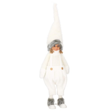 Laleczka 56 cm ozdoba świąteczna, figurka świąteczna, gnom biały
