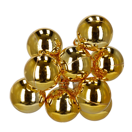 Mini bombki choinkowe na druciku, ozdoba do stroika 54 szt. złote