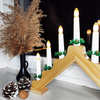 Świecznik adwentowy Led 7 świec drewniany ozdoba bożonarodzeniowa