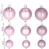 Różowe bombki choinkowe 30 szt. ozdoby świąteczne deroracje brokatowe nietłukące mix