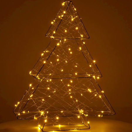 Dekoracja świąteczna 100 LED choinka metalowa 60 cm oświetlenie witraż