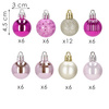 Bombki choinkowe 54 szt. ozdoby świąteczne zestaw 3cm różowe