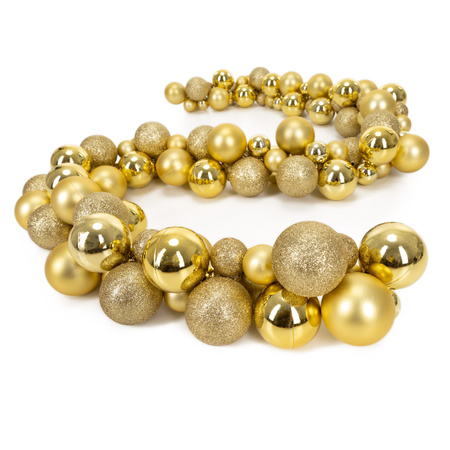 Girlanda świateczna z 130 szt. bombek, łańcuch choinkowy 160 cm, złote