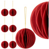 Bombki z papieru 6 szt. ozdoby choinkowe zawieszki świąteczne 8 cm rozkładane, czerwone