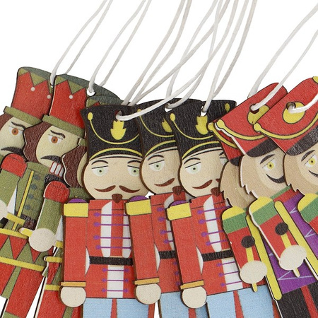 Zawieszki dziadek do orzechów 9 szt. ozdoby choinkowe drewniane