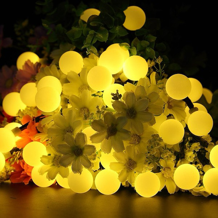 Lampki dekoracyjne 50 LED kulki biały ciepły