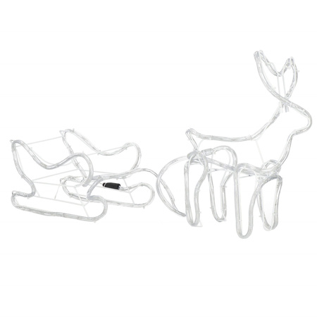 Renifer Led świąteczny z saniami 100 cm świetlna dekoracja biały ciepły