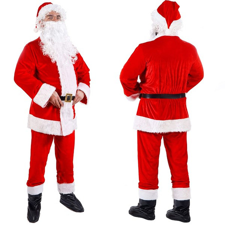 Strój Mikołaja 10 elementów, kostium czerwony