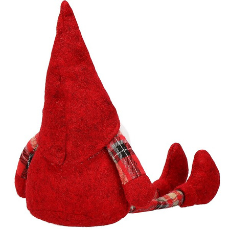 Pan skrzat 50 cm krasnal świąteczny, gnom ze zwisającymi nóżkami czerwony