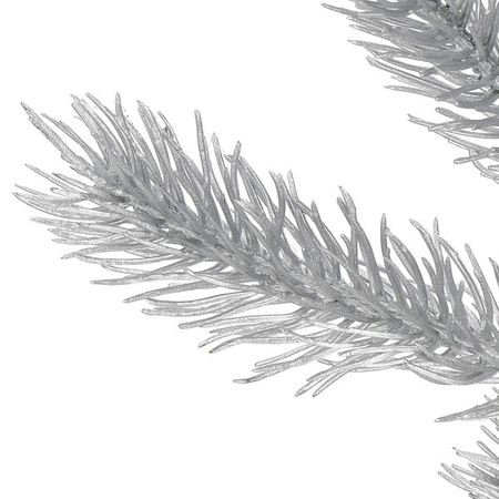 Gałązka świąteczna liść sztuczna dekoracja do stroika srebrna 47 cm