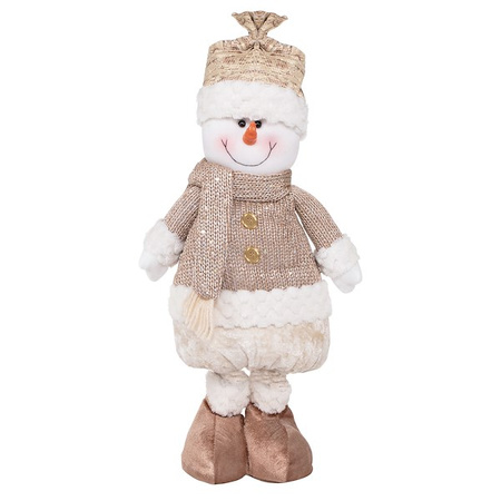 Bałwanek 50-75cm ozdoba świąteczna, krasnal świąteczny na teleskopowych nóżkach brązowy