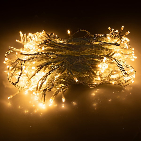 Kurtyna świetlna z pilotem 306 led girlanda, lampki wewnętrzno-zewnętrzne sople ciepły biały