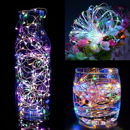 Lampki choinkowe 50 LED druciki mikro na baterie