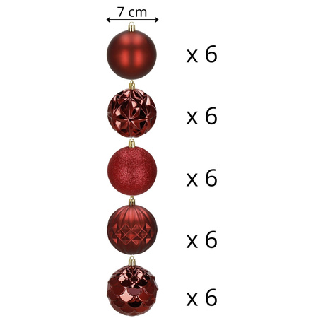 Bombki choinkowe, zestaw 30 szt. dekoracji do stroika 8 cm nietłukące