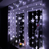 Kurtyna świetlna 180 led girlanda gwiazdki, lampki wewnętrzno-zewnętrzne sople zimny biały + niebieski flash