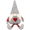 Pani skrzat 48 cm krasnal świąteczny, gnom ze zwisającymi nóżkami szary