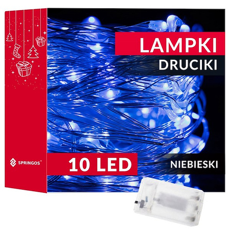 Lampki choinkowe 10 LED druciki mikro na baterie