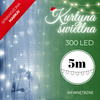 Kurtyna świetlna 300 led girlanda, lampki sople biały zimny