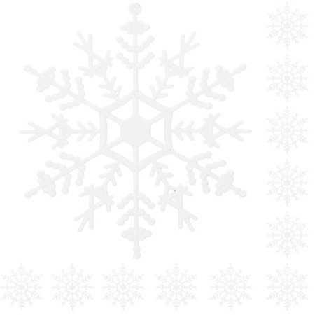 Zawieszka choinkowa 12 szt. śnieżynka 12 cm świąteczna ozdoba biały brokat