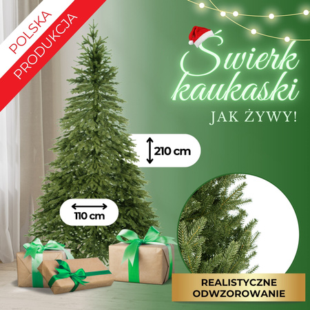 Choinka sztuczna premium 210 cm świerk drzewko bożonarodzeniowe