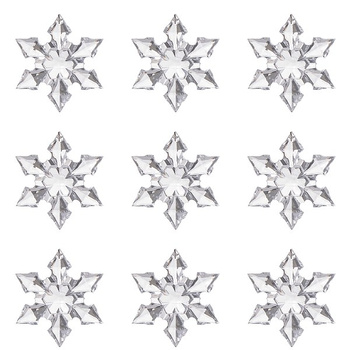 Kryształki 9 szt. przezroczyste bombki choinkowe śnieżynki