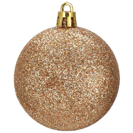 Bombki choinkowe 77 szt. rose gold zestaw choinkowy