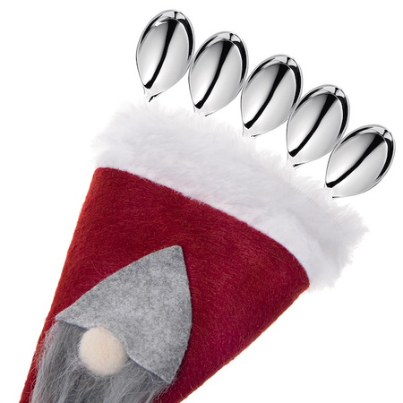 Etui na sztućce 12szt. świąteczne kieszonka, czapka czerwona ozdoba świąteczna