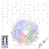 Kurtyna świetlna z pilotem 1000 led girlanda, lampki wewnętrzno-zewnętrzne sople multikolor
