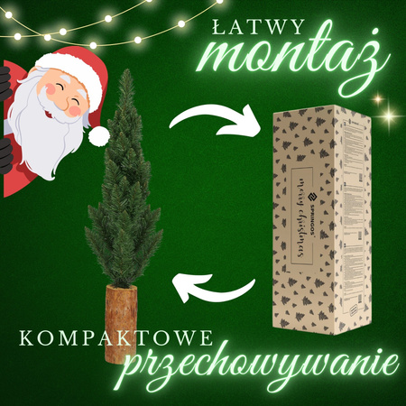 Choinka na pniu 100 cm premium sztuczna jodła zielona mini jak żywa