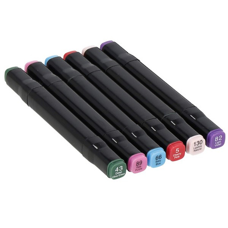 Markery alkoholowe 60 szt. dwustronne pisaki flamastry