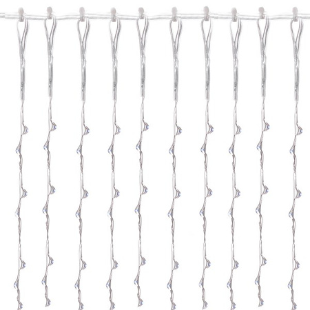 Kurtyna świetlna 400 led girlanda, lampki wewnętrzno-zewnętrzne sople zimny biały