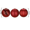 Duże bombki choinkowe 3 szt. ozdoby świąteczne 20,5 cm brokat czerwone