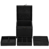 Kuferek, szkatułka na biżuterię 12x12x12 cm czarny z przegródkami welurowy