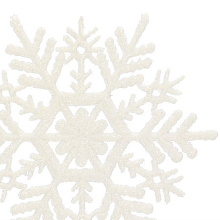 Zawieszki na choinkę śnieżynki 12 szt. ozdoba świąteczna 10,5 cm biały brokat