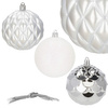 Bombki choinkowe 30 szt. ozdoby świąteczne zestaw 8 cm białe
