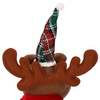 Renifer 50-65cm ozdoba świąteczna, krasnal świąteczny na teleskopowych nóżkach w kratkę