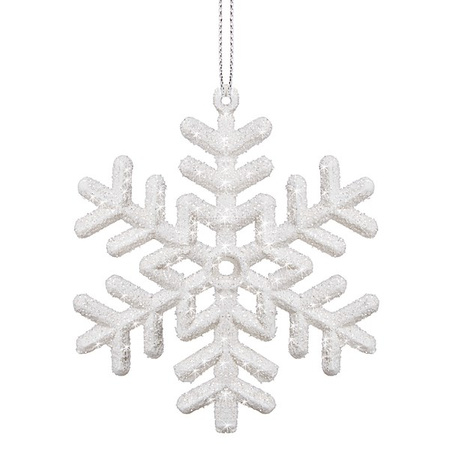 Zawieszki choinkowe białe śnieżynki na choinkę 8,5 cm 3 szt.